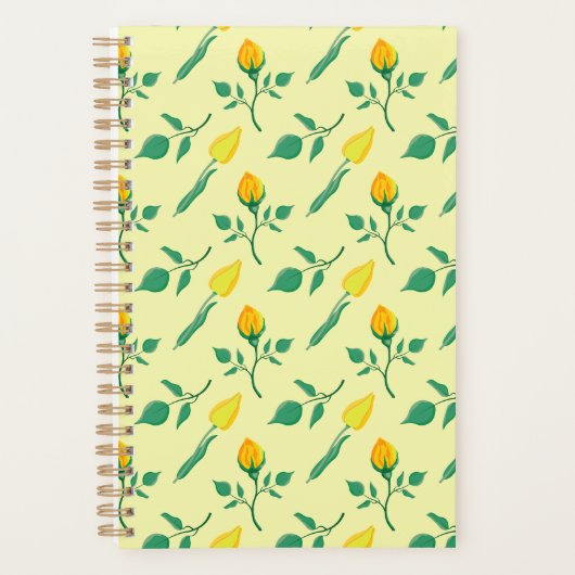 Motif floral avec rose jaune et fleurs de tulipe (Devant)