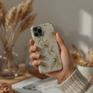 Motif floral blanc aquarelle délicat
