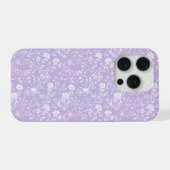 Motif floral blanc lavande violet clair (Verso Horizontal)