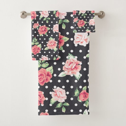 Motif floral blanc Polka point sur Arrière - plan (En situation)