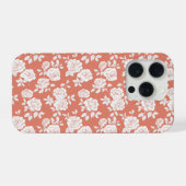Motif floral blanc rose corail moderne (Verso Horizontal)