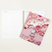 Motif floral blanc rose nom script 2027 (Devant avec enveloppe)