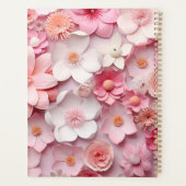 Motif floral blanc rose nom script 2027 (Dos)