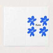 Motif floral bleu aquarelle ajouter nom texte (Outside Unfolded)