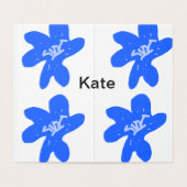 Motif floral bleu aquarelle ajouter nom texte (Inside Unfolded)