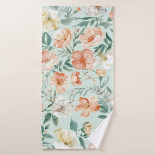 Motif floral bleu aquarelle de prairie fleurie