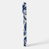 Motif floral bleu complexe sur fond clair (Côté gauche)