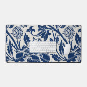 Motif floral bleu complexe sur fond clair (Clavier et souris)