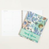 Motif floral bleu et vert doux (Devant avec enveloppe)
