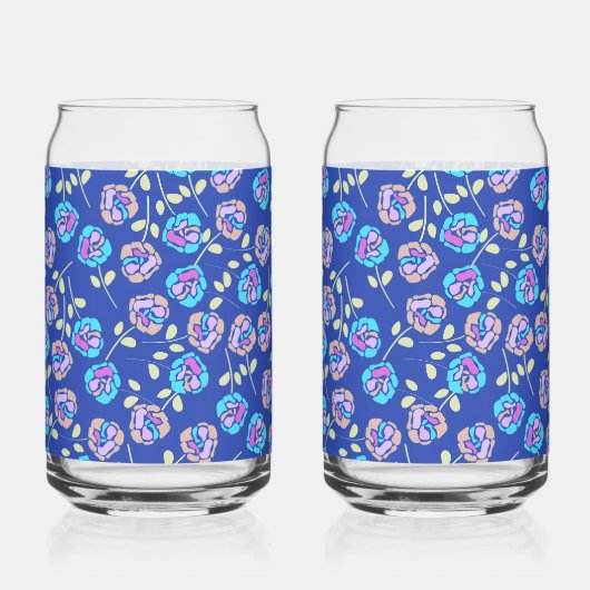 Motif floral bleu et violet (Recto)