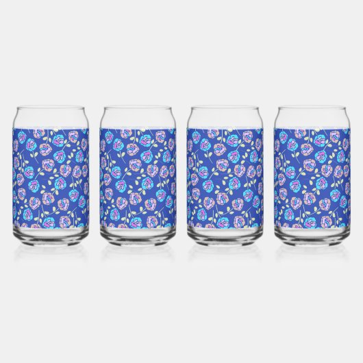 Motif floral bleu et violet (Dos)