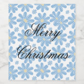 Motif Floral Bleu - Étiquettes de vin (Étiquettes simples)