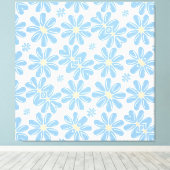 Motif Floral Bleu - Impression de toile (Insitu (Plancher de Bois))