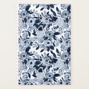 Motif floral bleu marine Pastel