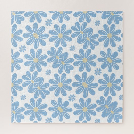 Motif floral bleu - Puzzle (Vertical)