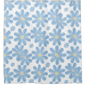 Motif floral bleu - Rideau de douche (Devant)