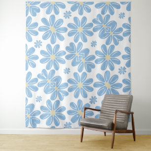 Motif Floral Bleu - Tapisserie