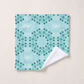 Motif floral, bleu Turquoise (Gant de toilette)