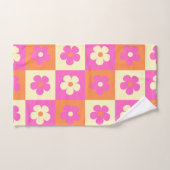 Motif floral bohème coloré rétro (Serviette à main)