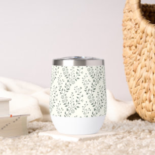 Motif floral boho moderne crème sauge