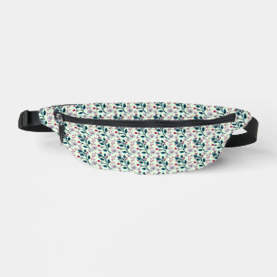 Motif floral botanique sarcelle marine