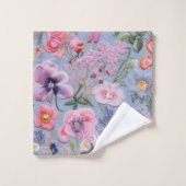 Motif floral brodé (Gant de toilette)