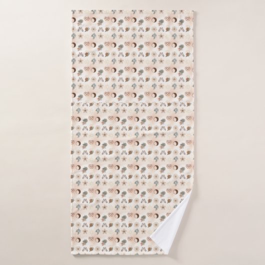 Motif floral céleste Boho (Serviette de bain)