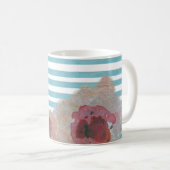 Motif floral chic de Boho rayé | Café Mug (Devant droit)