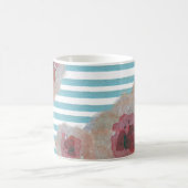 Motif floral chic de Boho rayé | Café Mug (Centre)