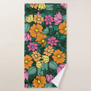 motif floral clair sur un arrière - plan vert. Vin