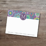Motif floral coloré amusant Monogramme personnalis<br><div class="desc">Ajoutez un monogramme et des coordonnées à ce design floral et girly. Un moyen personnel de transmettre des messages à votre meilleur ami.</div>