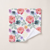 Motif floral coloré aquarelle. (Gant de toilette)