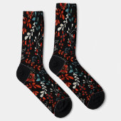 Motif floral complexe avec chaussette dorée et bla (Droite)