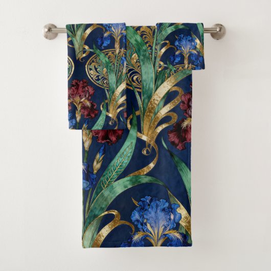 Motif floral complexe avec iris (En situation)