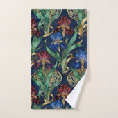 Motif floral complexe avec iris (Serviette à main)