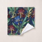 Motif floral complexe avec iris (Gant de toilette)