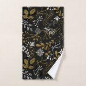 Motif floral complexe avec or et blanc  (Serviette à main)
