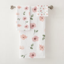 Motif Floral Cottage Campagne Fleurs Rouges Blush