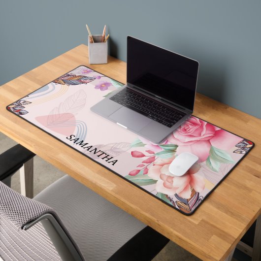 Motif floral d'aquarelle personnalisé (Bureau 2)