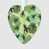 Motif floral de cricket vert + noir (devant)