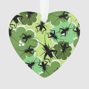 Motif floral de cricket vert + noir
