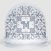 Motif floral de fantaisie bleu Monogramme (Avant)