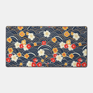 Motif floral de fleur de prunier à vague japonaise