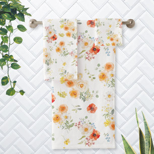 Motif floral de fleurs ensoleillées aquarelle
