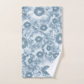 Motif floral de la marine gris Pastel (Serviette à main)
