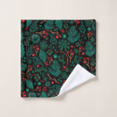 Motif floral de Noël aquarelle | Serviette de bain (Gant de toilette)