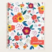 Motif floral de pavot moderne Corail Nom du script