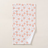 Motif floral de pays mignon de pêche (Serviette à main)