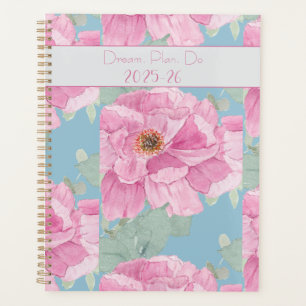 Motif floral de pivoine rose