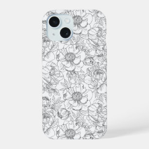 Motif floral de pivoine vintage